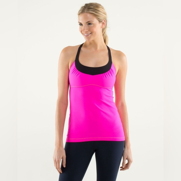 Lululemon Scoop Me Up Tank II in Raspberry Glo Light / Black Size 4 - Picture 2 of 6